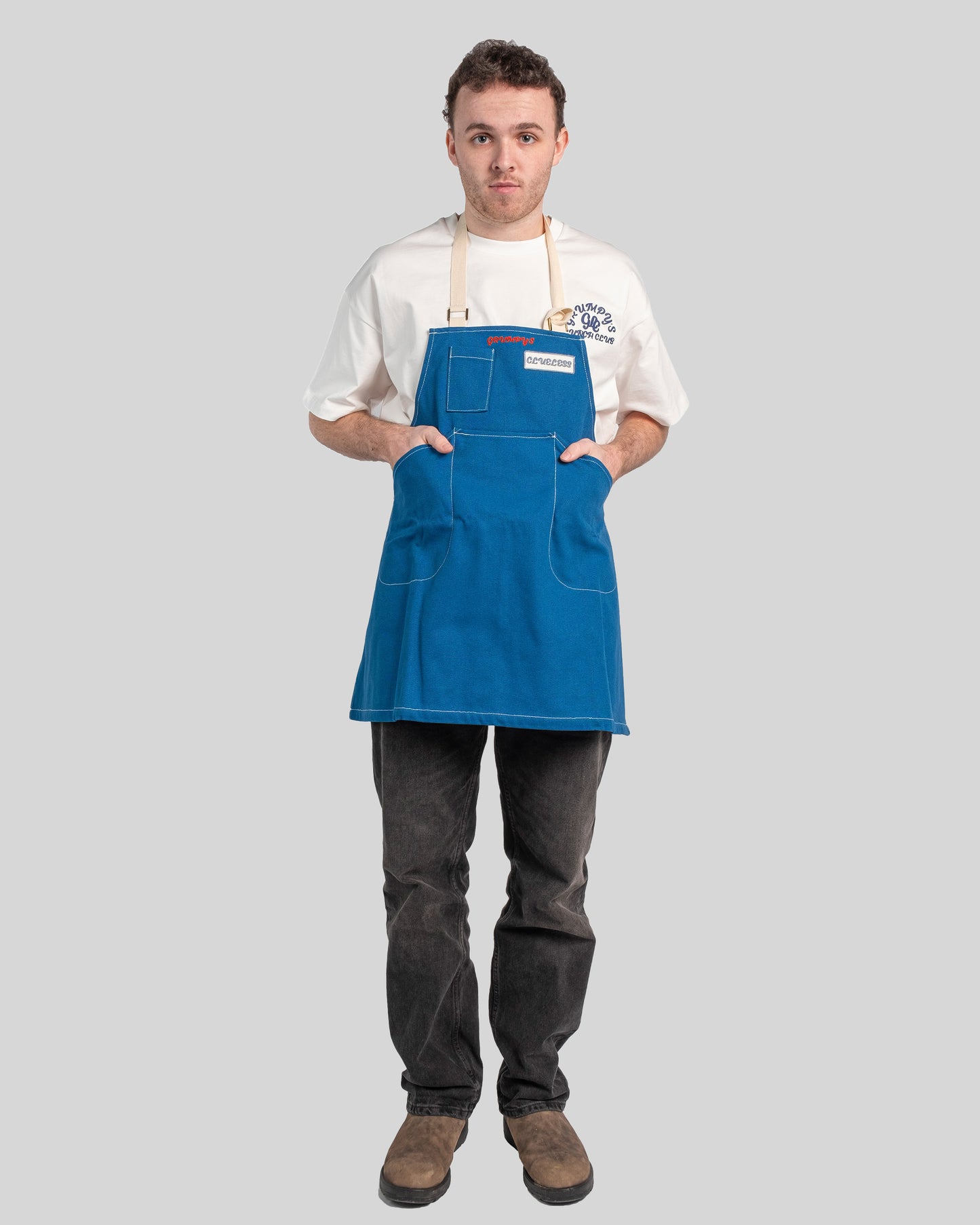 GRUMPY'S BLUE WORKER APRON