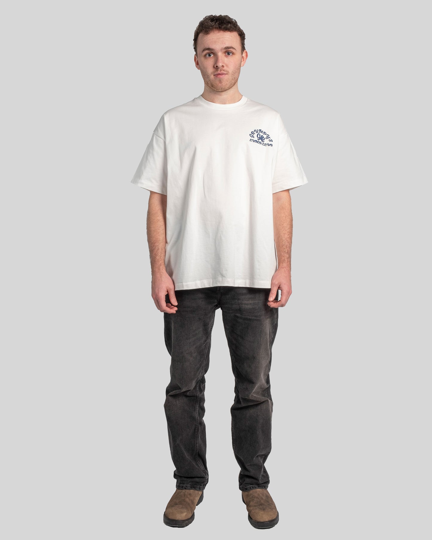 GRUMPY'S WHITE PUFF FOAM LOGO T-SHIRT