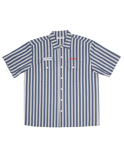 GRUMPY'S BLUE BUTTON UP WORK SHIRT