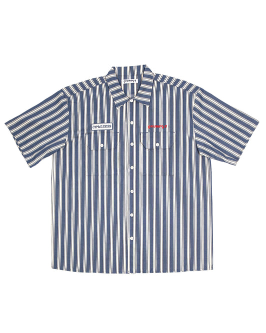 GRUMPY'S BLUE BUTTON UP WORK SHIRT